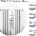 TVWOO Silver Decorative Crystal Curtain Rods 2 Pack:36-88"Heavy Duty Adjustable Window Curtains Rods for Bedroom Living Room,Nickel Modern Girly Acrylic Drapery Rod Set with Sheer Bling Foil Finials