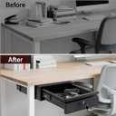 Under Desk Drawer 15.7" x 11.8" x 4.3", Under Desk Pull Out Drawer with Lock and Keys, 4.3 & 7.5 Optional Bracket Height, Storage Organizer for Workbench with Drawers