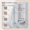 No Tile Needed Shower Niche for Bathroom Storage,Recessed Wall Niche,Three-Tier Shelves,Stainless Steel 12"×30" Matte White (White, 30 * 12 in)