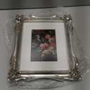 Vintage Picture Frame 8x10, Ornate Baroque Gothic Victorian Frames with Mat for 5x7 or 8x10 Photos, Tabletop or Wall Display, Antique Silver Home Decor Accent