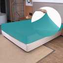 Stretch King Fitted Sheet Only - Jersey Knit & Soft Cozy T-Shirt Like, 4-Way Stretchy Snug Fit & No More Slipping Mattress Sheets - Turquoise, King (King/Short King/Cal King/Olympic Queen)