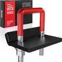 Anti Rattle Hitch Tightener 1.25"-2", Rubber Coated Stabilizer for Trailer Accessories, Clamp Reduce Movement on Mount Cargo Carrier Bike Rack, Black Cover & Red Bolt