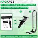 ECOTRIC Golf Cart Rear Grab Bar Universal and Trailer Hitch with Receiver for Step on Back EZGO Club Car Yamaha