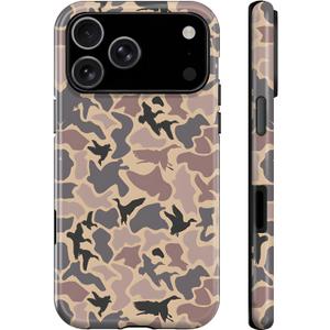 Case for iPhone 17 Pro Max,Duck Camo Camouflage Hybrid 2 Layer Hard Shell Silicone Protective Pattern Design Phone Case for Women Boy