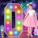imprsv 4FT Colorful Marquee Light Up Letters O, 18 Colors Large Light up Letters Alphabet Sign with Remote, Big Marry Me Sign, Birthday Party Decorations Baby Shower Anniversary Wedding Decoration