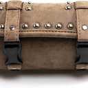 Mini Motorcycle Handlebar Bag Saddlebag Roll Tool Bag for Cafe Racer Bobber Chopper Storage pouch (Brown A)