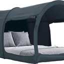 LEEDOR Bed Tent Dream Tents Bed Canopy Shelter Cabin Indoor Privacy Warm Breathable Pop Up Twin/Full/Queen for Kids and Adult Patent Pending(Mattress Not Included) (PitchBlack)