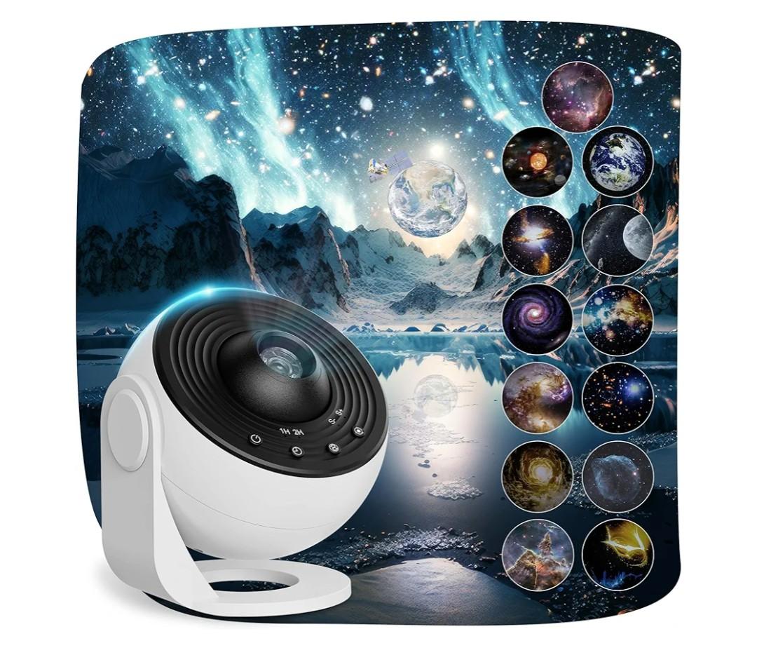 Planetarium Projector Pro for Bedroom, 13 in 1 Star Projector Galaxy Light, Ceiling Night Light Milky Way Mood Lighting with Timer, LED Space Galaxy Lamp Bedroom Room Decor for Adults Kids - White