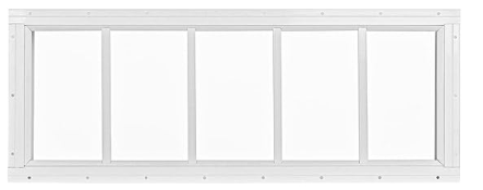 Shed Windows 36.5'' x 12'' White Flush Mount with Tempered Glass for Playhouse Windows, Transom Window for Chicken Coop Windows, Garage and Barns (No Screen)