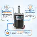 12V DC High Torque Brushed Motor, 30W 3500RPM | permanent magnet motor, CW and CCW rotation, short shaft, DIY generator science projects