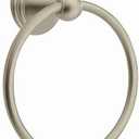Moen Preston Collection Spot Resist Brushed Nickel 7-inch Bathroom Hand Towel Ring, Wall Mounted Towel Hanger, DN8486BN (1 Count (Pack of 1))