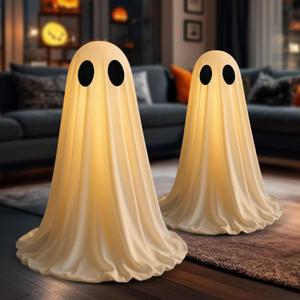 2Packs Halloween Decorations Ghost Kit - Halloween Party Decor with Upgraded Fabric and Timer Remote Control, Ideal for Outdoor Indoor Kitchen Room Office Home Fireplace