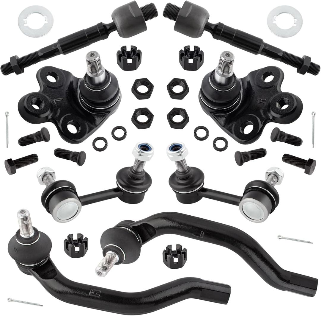 8Pcs Suspension Kit Front Sway Bar End Link + Inner & Outer Tie Rod Ends + Lower Ball Joints Fit For Honda Civic 2006-2011 1.8L l4 EV800246 ES800373 ES800374 K500069 K500070 K80769 K80768