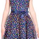 Sunny Fashion Girls Dress Caramel Star Lace Short Sleeve Pleated Collar Dress, Size 8