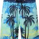 FT FENTENG Mens Swim Trunks Quick Dry Board Shorts with Mesh Lining, Breathable Surf Beach Shorts Swimwear Bathing Suits (Blue)