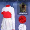 Zombies Costume for Girls, 3PCS Kids Cheerleader Uniform Outfit Halloween Cosplay Party Clothes (9-10 Years, White Skirt)