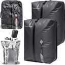 Black Voyage Reusable Vacuum Compression Travel Bag for Carry-On Suitcase and Backpack, Recycled IP67 Waterproof Space Saver Airback Vacpack (2-Pack, 18L - Pump Included)