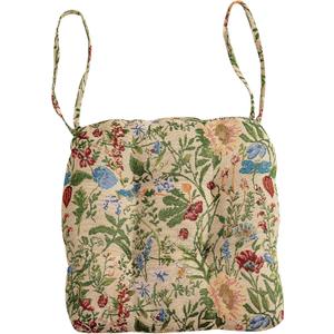 vctops Farmhouse Floral Print Chair Cushions with Ties U-Shaped Soft Comfortable Chair Pads Non Slip Seat Cushions for Indoor Dining Room and Kitchen Chairs (Flower H,16"x16")