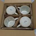 MONITO 12 OZ Coffee Mugs Set of 4, Modern Ceramic Coffee Mugs Set with handle for Tea/Latte/Cappuccino/Milk/Cocoa,White