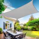 KANAGAWA Sun Shade Sail 20'x20' Grey Rectangle UV Block Canopy Awning Shelter Fabric Cloth Screen for Outdoor Patio Garden Backyard (Gray)