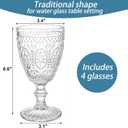 Bekith Clear Glass Goblets, Drinking Goblets Stemmed Water Glasses for Iced Tea Wine Juice Beer Cold Beverage, Goblet Glassware for Parties, 10 Ounce, Set of 4