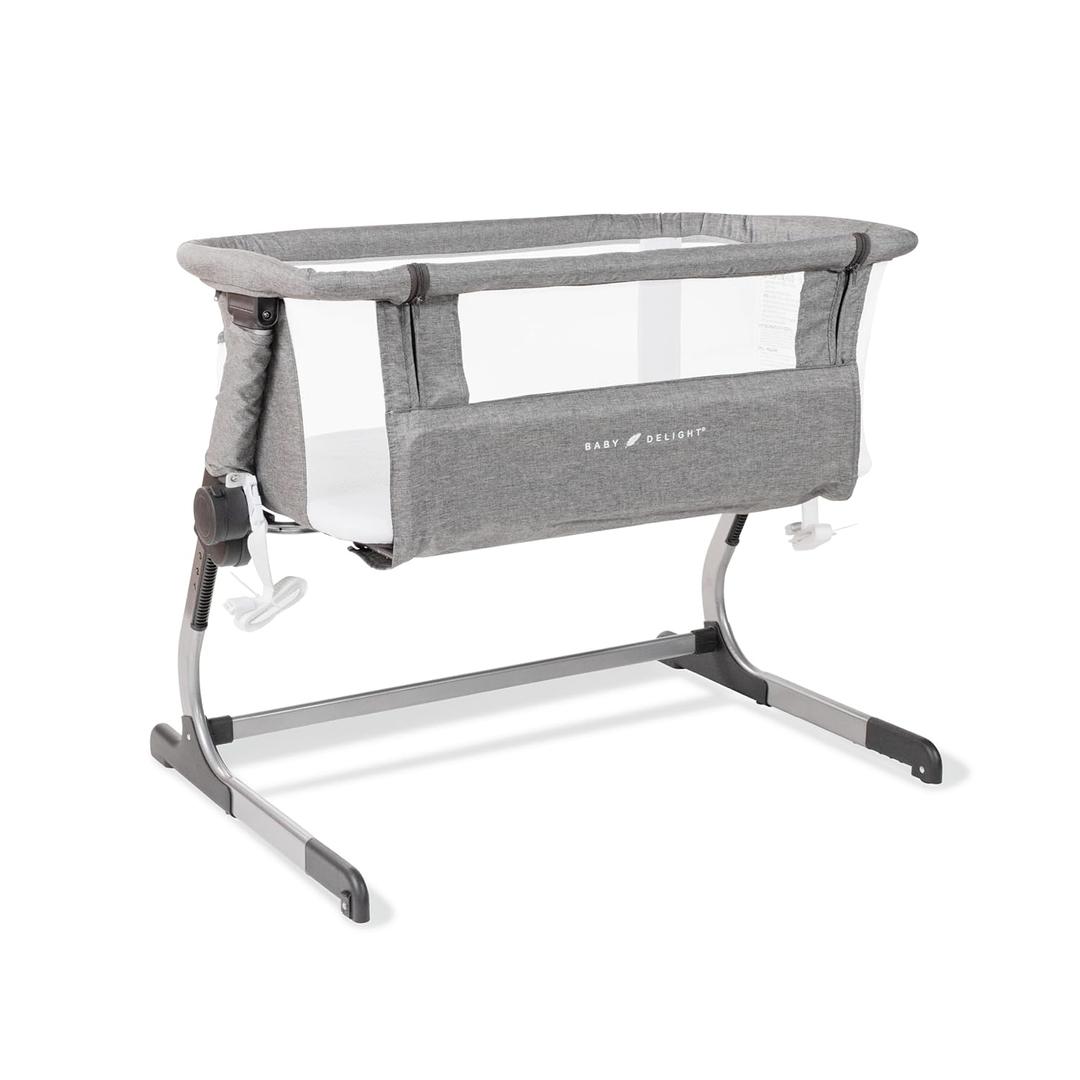 Baby Delight Beside Me Dreamer Bassinet | Bedside Sleeper | 6-Position Height Adjustment | Charcoal Tweed (Grey)