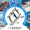 Stainless Steel Folding Boat Ladder Portable Swim Ladder Telescoping Stepladder for Marine Yacht Boat and More (7101SN25)