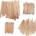 [300 Pcs] 4 Style Assorted Wooden Waxing Sticks 300, Hair Removal Sticks Applicator,Spatulas, For Brazilian waxing and Eyebrow,Leg and Small to Large area 2Pack