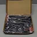 Macarrie 24 Packs Flameless Taper Candles Battery Operated Fake 11 Inch Long Candlelight LED Flameless Candlesticks Flickering Tapered for Spring Summer Wedding(Black)