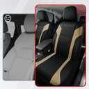 Rubbermaid Leather Car Seat Cover Universal Front Seat Cover, Airbag Compatible, Easy to Install, Water-Resistant and Durable Automotive Seat Cover for Cars, Trucks, SUVs, Vans Beige