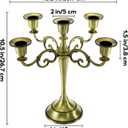 YOUEON 5 Arm Brass Candelabra, Candelabra Candle Holder, 10 Inch Tall Candlesticks Holder, Elegant Taper Candle Holder Centerpiece for Wedding, Church, Halloween, Dining, Home Decor