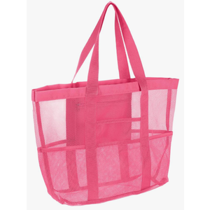 uxcell Mesh Beach Tote Bag, Upgraded Beach Towel Bags, Pool Bag for Vacation Travel Daily, Pink, Large