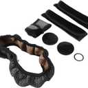 Rhinestone Steering Wheel Cover Set Gear Shift Dust Cover And Seat Belt Protectors For Stylish Vehicles(white)