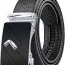 Men's Belt,Leather Ratchet Dress Belts with Sliding Adjustable Belts Dress Casual Jeans Comfort Trim to Fit