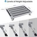 Extra Large RV Step Stool, 19" x 14.5" RV Step, Aluminum RV Step 4-Level Height Adjustable, Camper Foldable Step Supports Up to 1500 lbs with Non-Slip Strip for Travel Trailer.