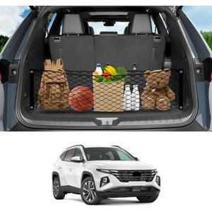 Karltys Envelope Style Cargo Net for Hyundai Tucson 2025 2024 2023 2022 Accessories, Adjustable Elastic Rear Trunk Cargo Net, Heavy Duty Nylon Mesh Storage Netting Organizer