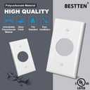 BESTTEN 2 Pack 1-Gang 1.406-Inch Hole Wall Plate for Single Receptacle Outlet, Unbreakable Polycarbonate Outlet Cover, Standard Size, UL Listed, White
