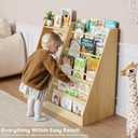 Lkeiyay 5 Tier Kids Bookshelf,Baby Bookshelf,Toy and Book Storage for Kids,Book Display Shelf,Natural, 15.7 inches x 36.4 inches x 31.5 inches