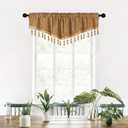 ELKCA Double-Sided Chenille Window Curtains Tier for Kitchen,52x18,Rod Pocket, Bronze Ascot Valance Curtain for Living Room,Pack of 1