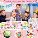 Jumlys Valentines Day Gifts for Kids, 32 Packs Valentines Day Cards with Donut Stress Ball Keychains, Valentine Day Party Favors for Boys Girls, Ideal Exchange Cards for Classroom