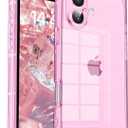 Tzomsze Case Compatible with iPhone 17 Clear Case,Camera Protection,Reinforced Corners TPU Slim Shockproof Case Cover for Women Girls 6.1 inch-Transparent Pink