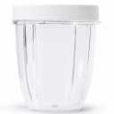 NutriBullet 18 Ounce Short Cup with Standard Lip Ring, Clear/White (NBM-U0269)