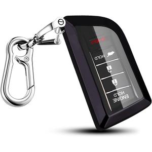 for Acura Car Key Fob Cover with Keychain,Premium Transparent TPU Key Fob Full Protector Case Compatible with Acura 2022 2023 Integra MDX RDX TLX RLX ILX (Deep Purple, 5 Buttons)