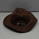 Western Cowboy Hat for Men Women Classic Roll Up Fedora Hat with Buckle Belt(Size:S-M)