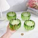 4 Pcs Classic Green Tulip Ceiling, Glass Green Tulip Lamp Shades 4.13x5.12x3.94Inch Flower Art Sconce Shade for Floor Lamp Table Wall Lamp Chandelier Decor