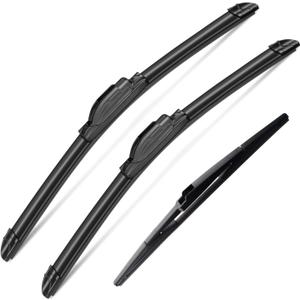 3Pcs Windshield Wipers for Jeep Wangler 2007-2017, Jeep Wrangler JK 2008-2018, Original Equipment Premium All Weather Wiper Blades for My Car- 15"/15"/13" (Pack of 3) J- HOOK
