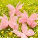 4 PCS Giant Artificial Butterfly Party Decorations 19.6inch 3D Silk Butterfly Hanging Wall Decorations for Baby Shower Decor Girls Women Birthday Party Wedding Homes Supplies (Pink)