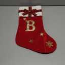 HYTENSUN Letter Christmas Stockings 15.6 Inches Monogram Red Velvet with Bell Xmas Stockings Classic Personalized Stocking Decorations for Family Holiday Season Decor (Sod023rdd)