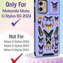 Buleens for Moto G Stylus 5G 2024 Case - with Ring Stand & Camera Cover Aesthetic Cute Designed Women Girls Girly Kawaii Butterfly Teen Phone Case for Motorola G Stylus 5G 2024 Compatible with Magsafe