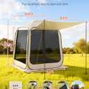 VEVOR Pop Up Screen House Tent, 6 x 6 ft, 4-6 Person Screen Gazebo with Extended Awning, Portable Screened in Canopy with Carry Bag, Netting Sides, for Patio, Backyard, and Outdoor Activities, Beige, 667.2 Ft